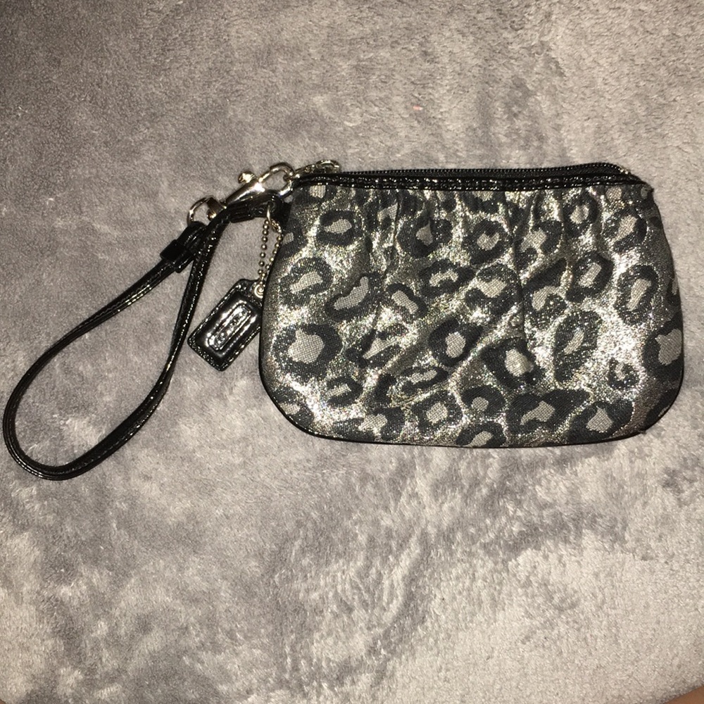 Coach leopard print wristlet
